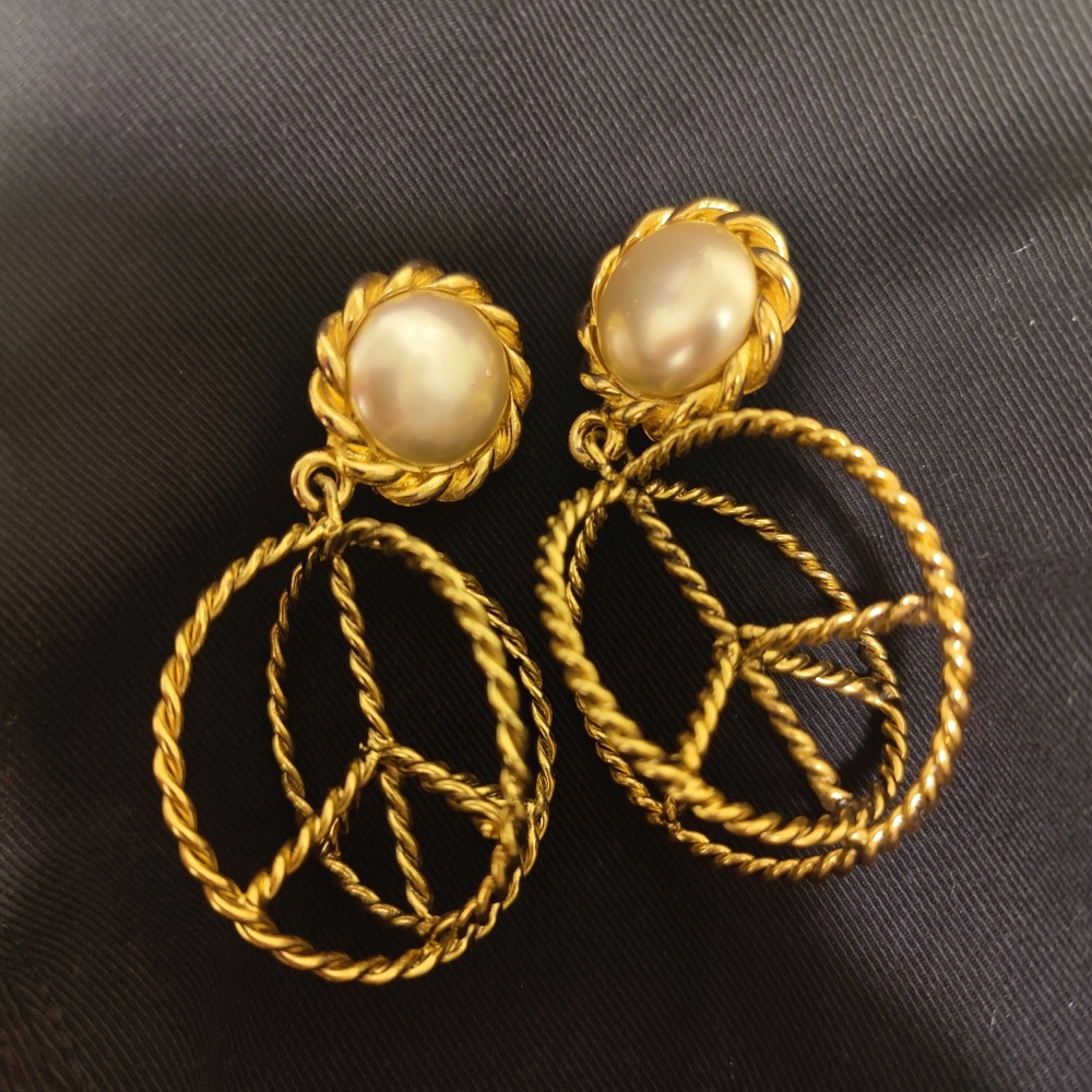 Moschino Peace symbol Vintage Earrings